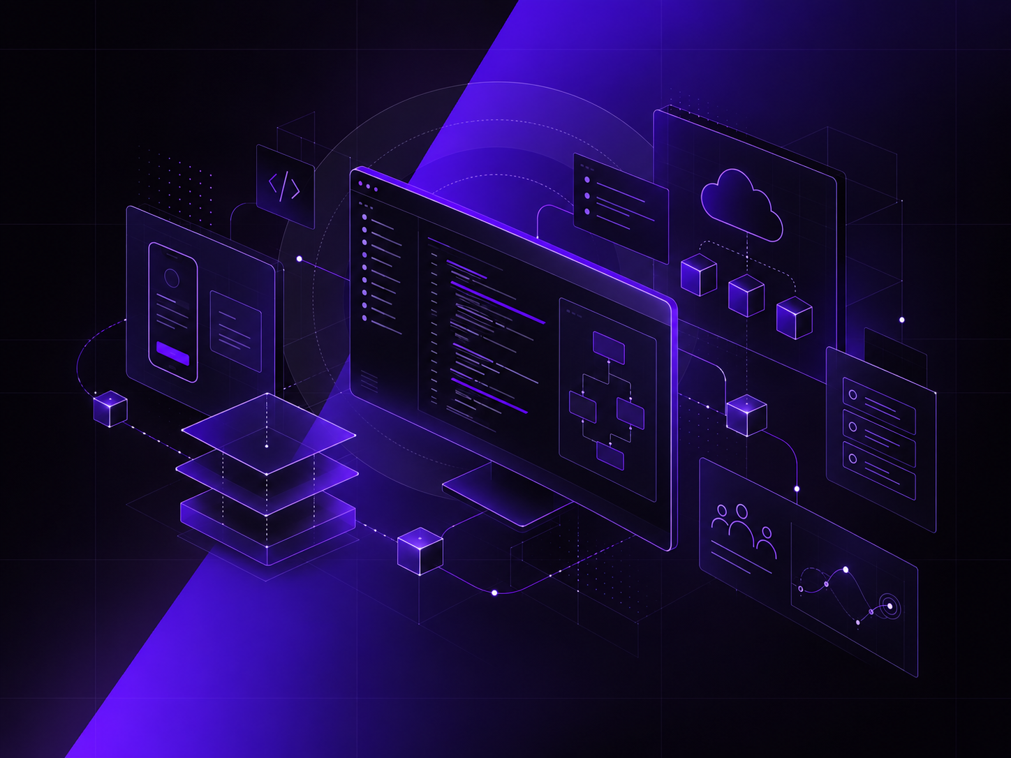 Abstract software development illustration